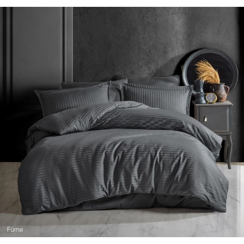 КПБ Clasy Satin Gizgili (DUZ RENK FUME) евро