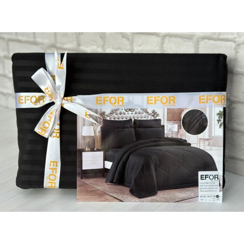 КПБ EFOR SATIN SIYAH черный семейный