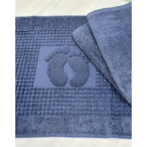 Набор полотенец EFOR из 3-х предметов (50*70;50*90;70*140) LACIVERT (темно-синий) ножки