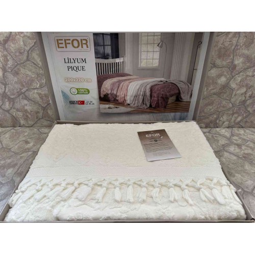 Покрывало EFOR LILYUM махровое (200*220) кремовый KREM