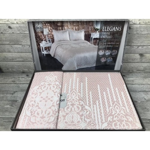Покрывало EFOR с наволочками Elegans (240*260) пудровый