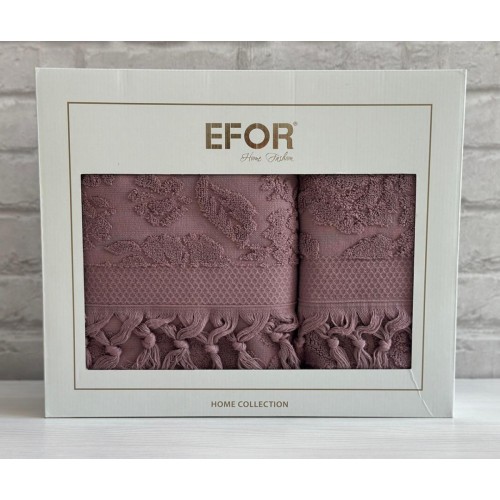 Набор полотенец EFOR из 2-х предметов (50*90.70*140) модель LILYUM NEW COTTONI (коричневый) KOFE