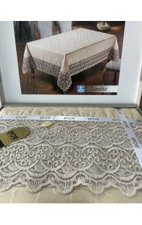 Скатерть EFOR LOUISE WATERPROOF 160*220 s. kahve капучино