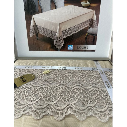 Скатерть EFOR LOUISE WATERPROOF 160*220 s. kahve капучино