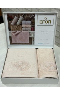 Набор полотенец EFOR из 2-х предметов (50*90 и 70*140) MOTIF GUPUR персик SOMON
