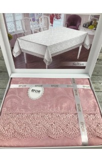 Скатерть EFOR SULTAN 160*350 прямоугольная пудровый
