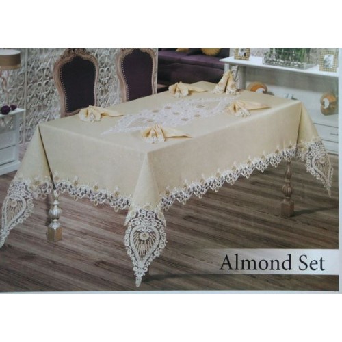 Скатерть EFOR ALMOND SET 160*220 8 салфеток- капучино