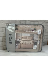 КПБ EFOR SATIN Эмилия (№3 РОЗА) с одеялом с вышивкой CAPPUCCINO капучино евро