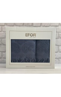 Набор полотенец EFOR из 2-х предметов (50*90.70*140) модель VASE NEW COTTONI (темно-синий) LACIVERT