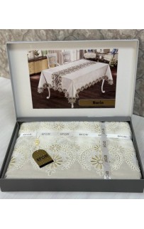Скатерть EFOR NARIN GARDENYA 160*220 прямоугольная капучино S.KAHVE