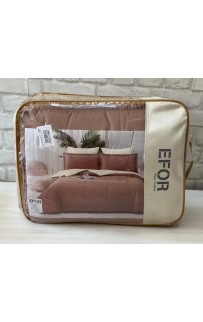 КПБ EFOR SATIN KREM/KAHVE с одеялом кремово-коричневый евро