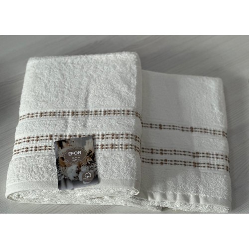 Набор полотенец FITILI BORDUR из 2-х пред (50*90;70*140) кремовый KREM