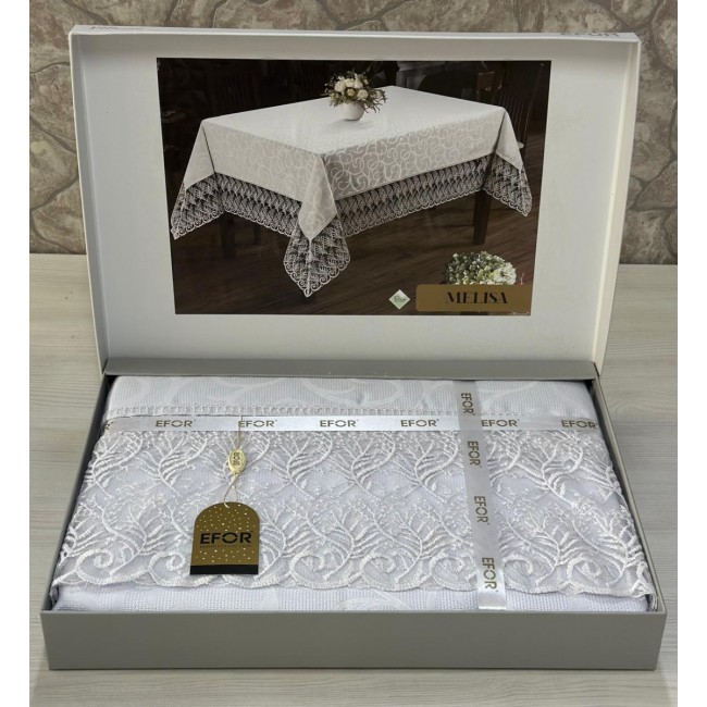 Скатерть EFOR MELISA 160*220 прямоугольная белый BEYAZ