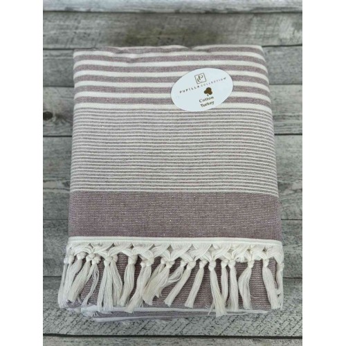 Пляжное полотенце пештемаль 100% хлопок Atina сиреневый (90*170)