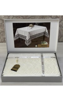 Скатерть EFOR MELISA 160*220 прямоугольная кремовый KREM