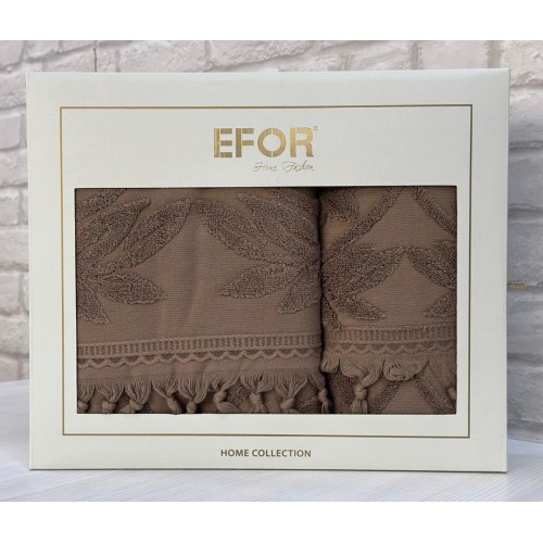 Набор полотенец EFOR из 2-х предметов (50*90.70*140) модель BARBERY NEW COTTONI (темно-коф) K.KAHVE