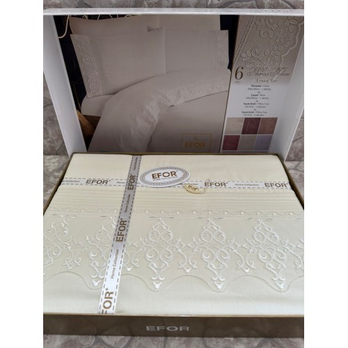 КПБ EFOR RANFORCE (BEREN NG-46) кремовый гипюр евро