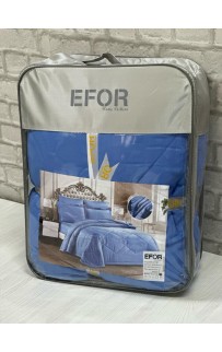 КПБ EFOR SATIN A.MAVI с одеялом голубой евро