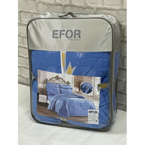 КПБ EFOR SATIN A.MAVI с одеялом голубой евро