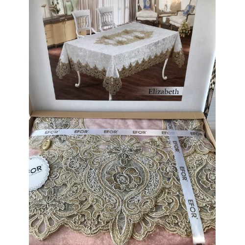 Скатерть EFOR ELIZABETH 160*220 прямоугольная пудровый