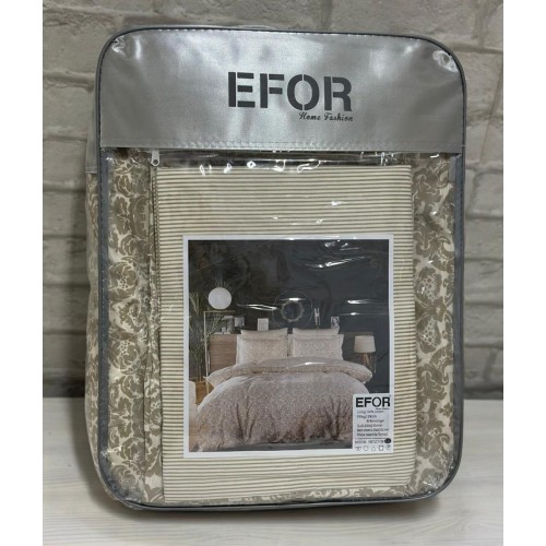 КПБ EFOR SATIN с одеялом с гипюром "орнамент" евро (капучино)