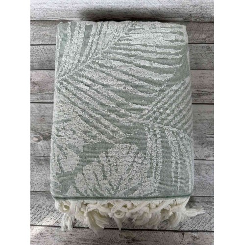 Пляжное полотенце пештемаль 100% хлопок Filipin зеленый (90*170)