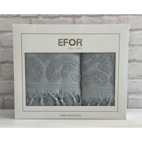 Набор полотенец EFOR из 2-х предметов (50*90.70*140) модель VASE NEW COTTONI (серый) GRI