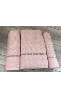 Набор полотенец PUPILLA MONET хлопок 3 шт (50*80,50*90,70*140) розовый