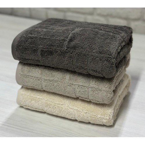 Полотенце LUZZ MIC-3 СUBUK (50*90) 3 шт кофейный