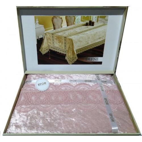 Скатерть EFOR DEFNE 160*220 прямоугольник пудровый PUDRA