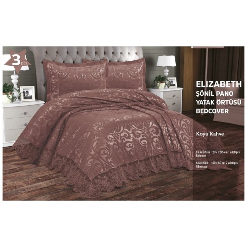 Покрывало EFOR с наволочками ELIZABETH (265*275) темно-кофейный K. KAHVE