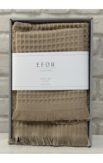 Набор вафельных полотенец EFOR из 2-х предметов (50*90 и 70*140) WAFFLE бежевый BEJ коробка