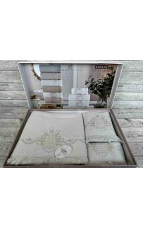 Набор полотенец Pupilla BERNINI хлопок (3 шт) (40*60,50*90,70*140) минт с вышивкой мод 2