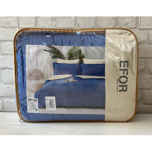 КПБ EFOR SATIN KREM/A.MAVI с одеялом кремово-голубой евро