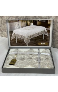 Скатерть EFOR MEVA GARDENYA 160*220 прямоугольная крем KREM