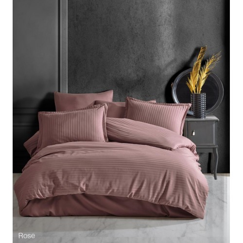 КПБ Clasy Satin Gizgili (DUZ RENK ROSE) евро