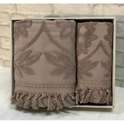 Набро полотенец EFOR из 2-х предметов (50*90.70*140) модель ELIZ (кофейный) KOFE