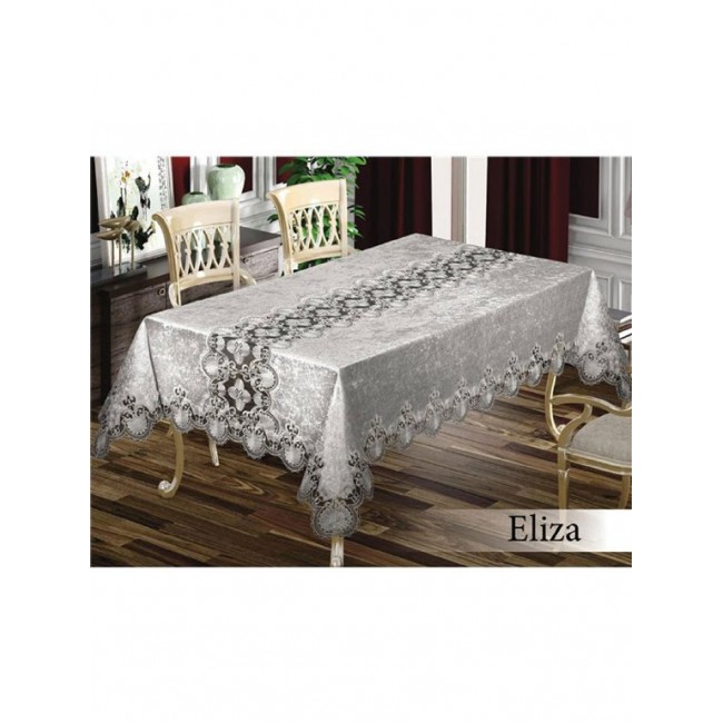 Скатерть EFOR ELIZA SET 160*220 8 салфеток- серый