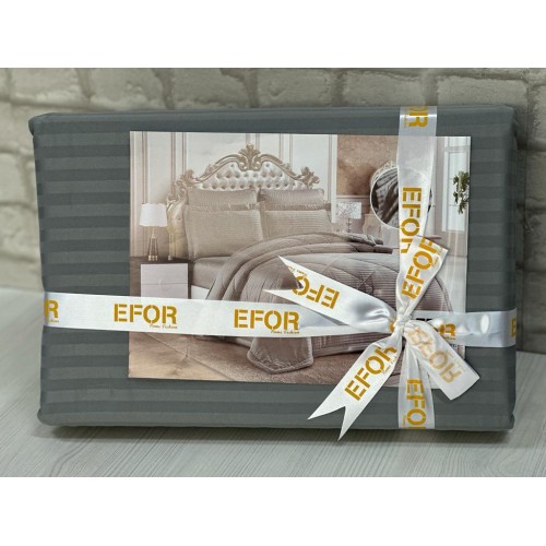 КПБ EFOR SATIN GRI серый 1,5