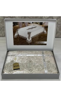 Скатерть EFOR NERGIS 160*220 прямоугольная капучино S.KAHVE