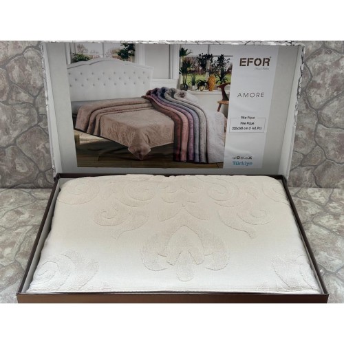 Покрывало EFOR AMORE махровое (220*240) кремовый KREM