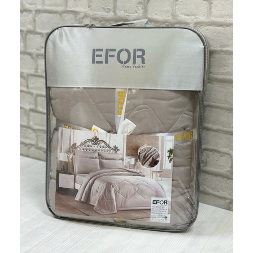 КПБ EFOR SATIN BEJ с одеялом бежевый евро