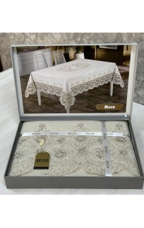 Скатерть EFOR MEVA GARDENYA 160*220 прямоугольная капучино S. KAHVE