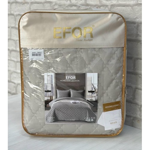 Покрывало ПВХ велюр (240*260) с наволочками светло-серый A.GRI модель 2