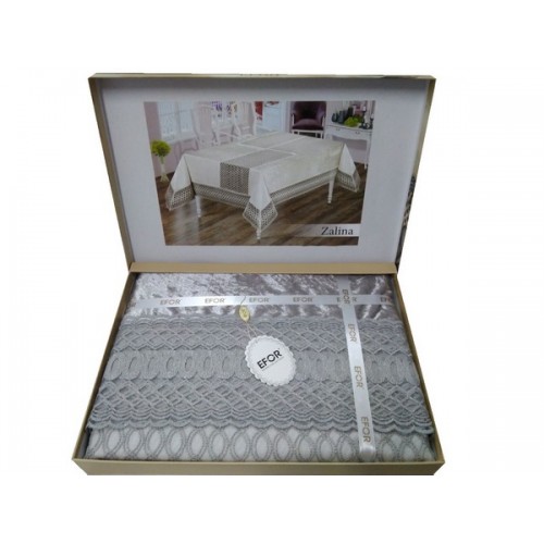 Скатерть EFOR ZALINA GRI 160x220 прямоугольная (серый)