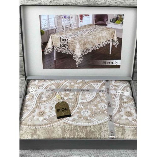 Скатерть EFOR ETERNITY 160*220 прямоугольная капучино S.KAHVE