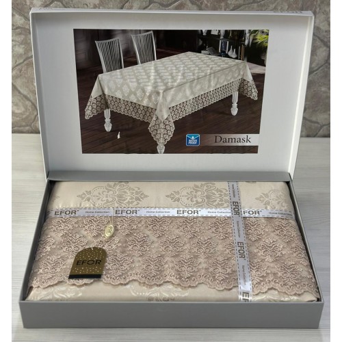 Скатерть EFOR DAMASK 160*220 гипюр капучино CAPI