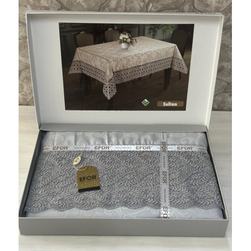 Скатерть EFOR SULTAN 160*220 прямоугольная серый GRI