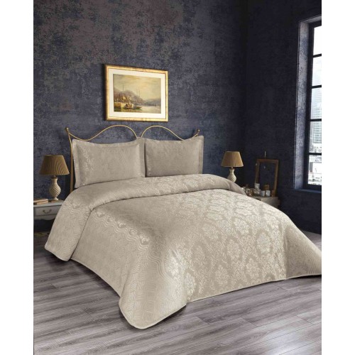 Покрывало EFOR Pique Bedspread NISA (240*260) с наволочками бежевый BEJ