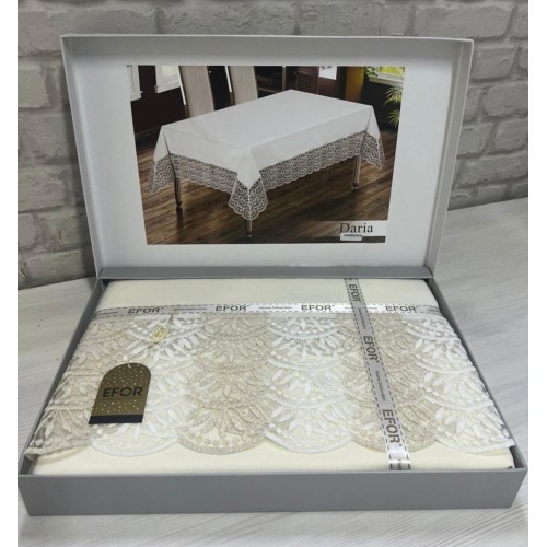 Скатерть EFOR DARIA GARDENYA 160*220 прямоугольная кремовый KREM